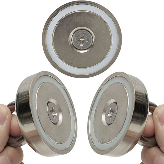 3 Pot Fishing Magnets with 115KG Pull Force 2 being help 1 face fronting